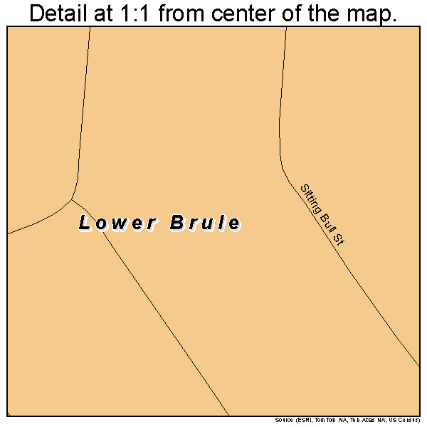 Lower Brule, South Dakota road map detail