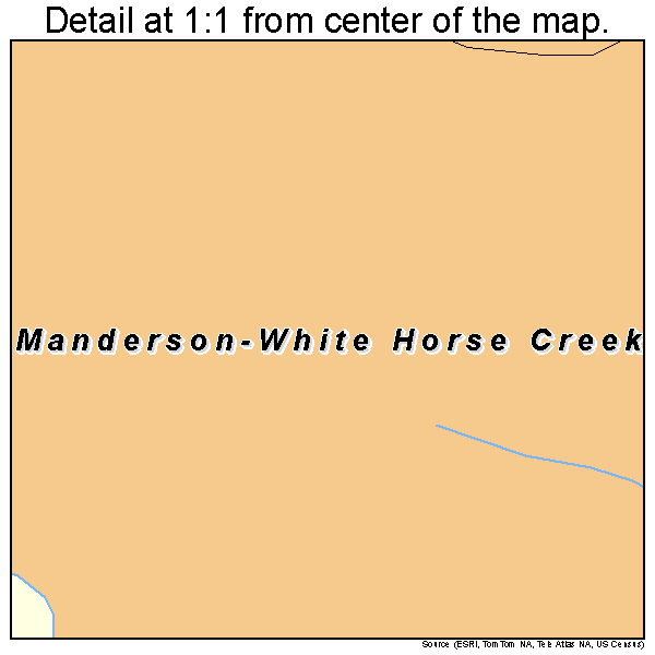 Manderson-White Horse Creek, South Dakota road map detail