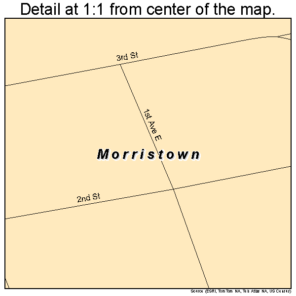 Morristown, South Dakota road map detail