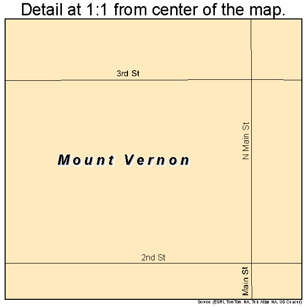 Mount Vernon, South Dakota road map detail