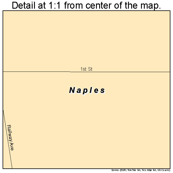 Naples, South Dakota road map detail