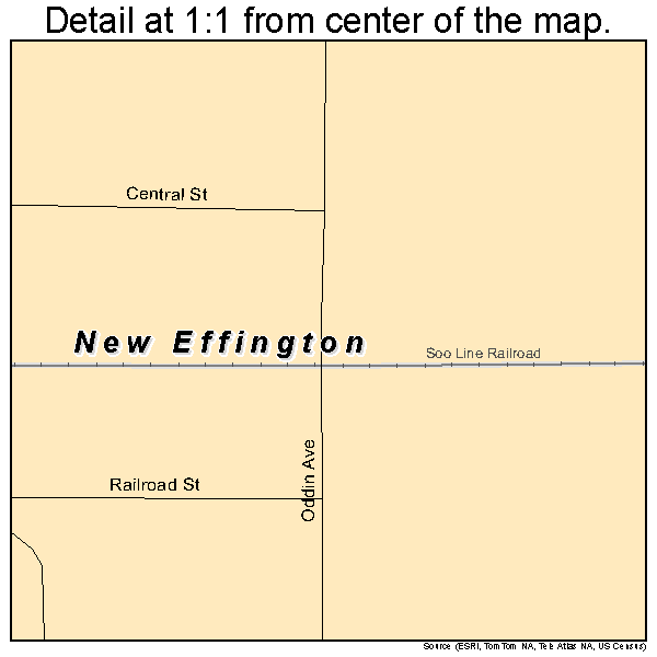 New Effington, South Dakota road map detail