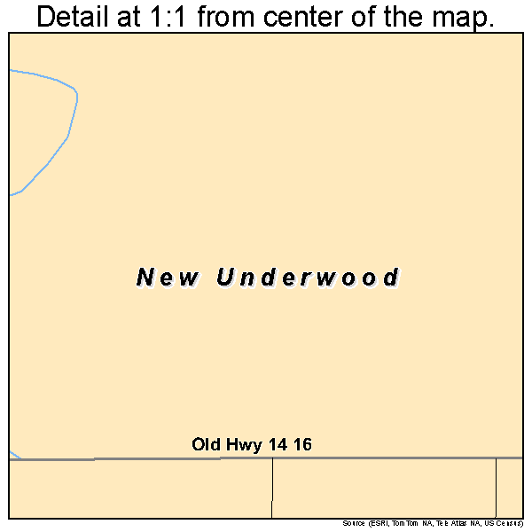 New Underwood, South Dakota road map detail