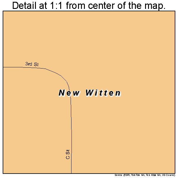 New Witten, South Dakota road map detail
