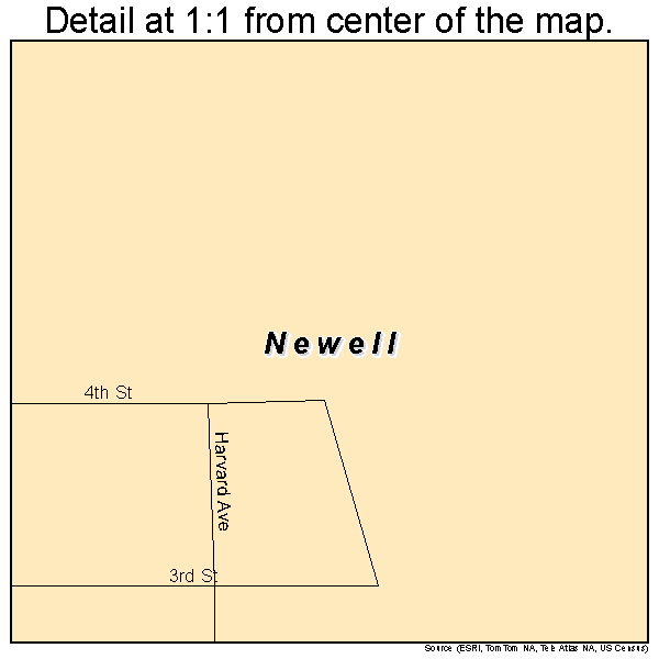 Newell, South Dakota road map detail