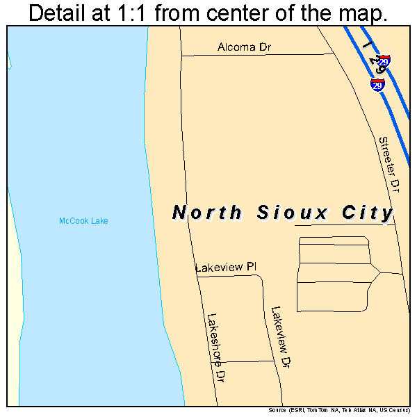 North Sioux City, South Dakota road map detail