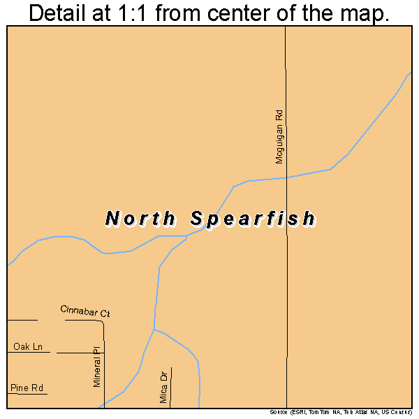 North Spearfish, South Dakota road map detail