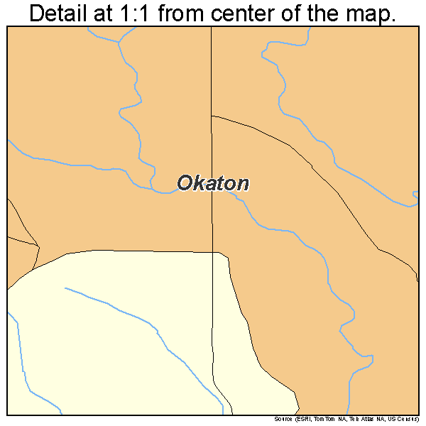 Okaton, South Dakota road map detail