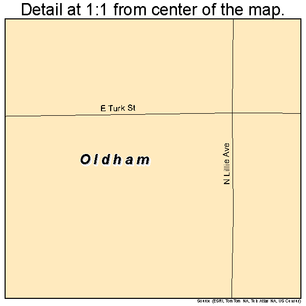 Oldham, South Dakota road map detail