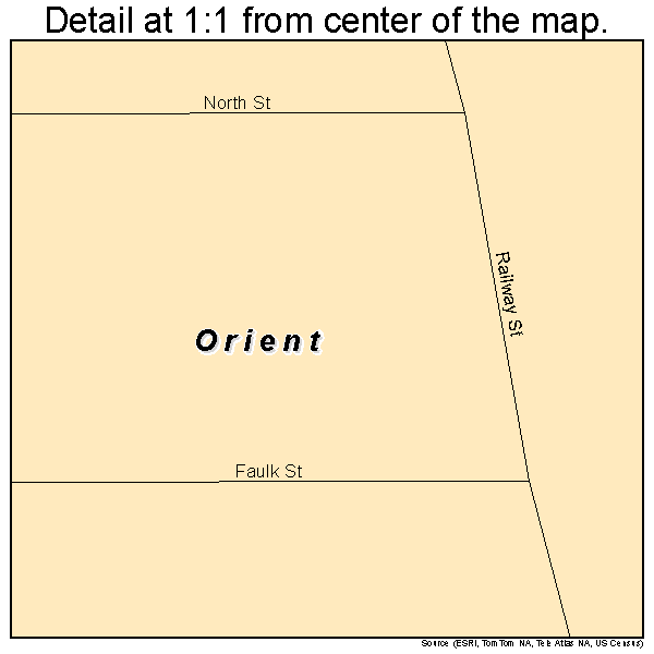 Orient, South Dakota road map detail