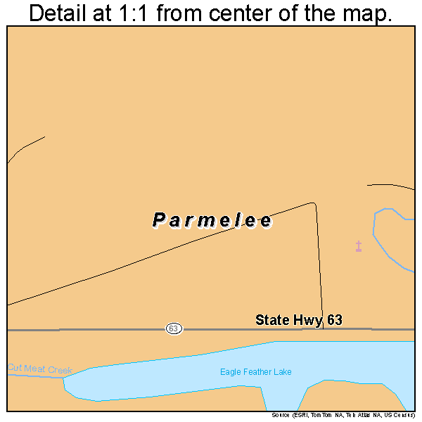 Parmelee, South Dakota road map detail