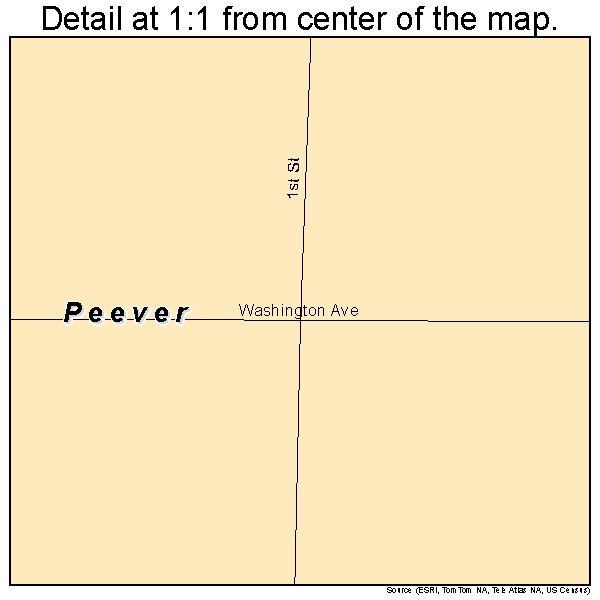 Peever, South Dakota road map detail