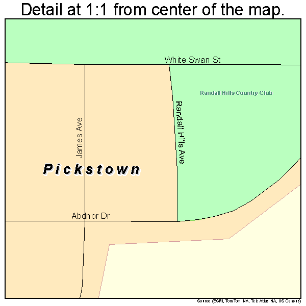 Pickstown, South Dakota road map detail