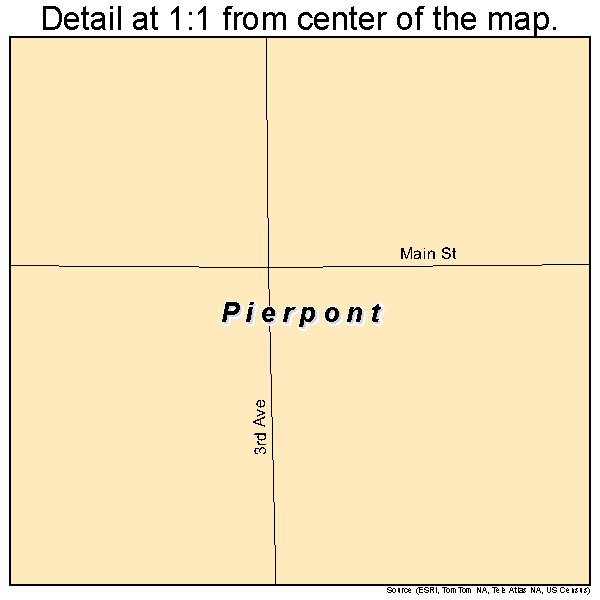 Pierpont, South Dakota road map detail