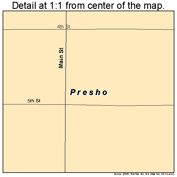 Presho, South Dakota road map detail