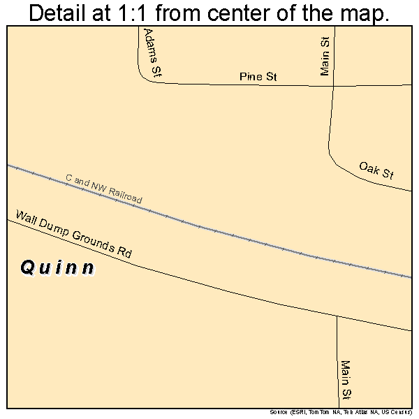 Quinn, South Dakota road map detail