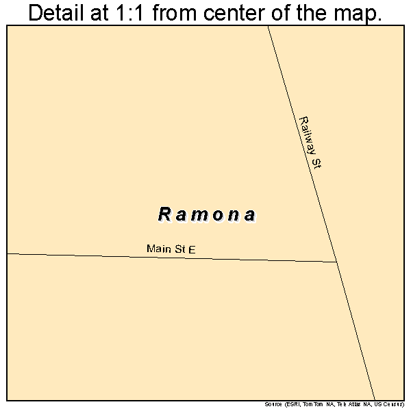 Ramona, South Dakota road map detail
