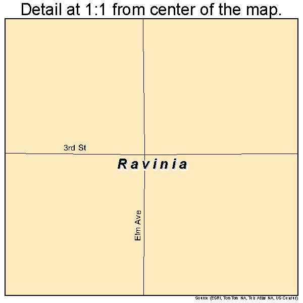 Ravinia, South Dakota road map detail