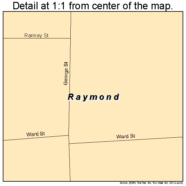 Raymond, South Dakota road map detail
