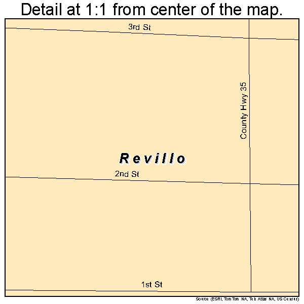 Revillo, South Dakota road map detail
