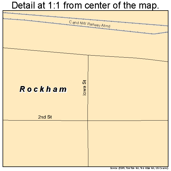Rockham, South Dakota road map detail