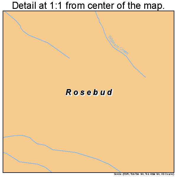 Rosebud, South Dakota road map detail