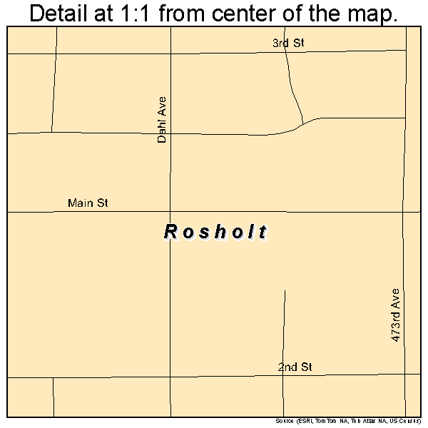 Rosholt, South Dakota road map detail