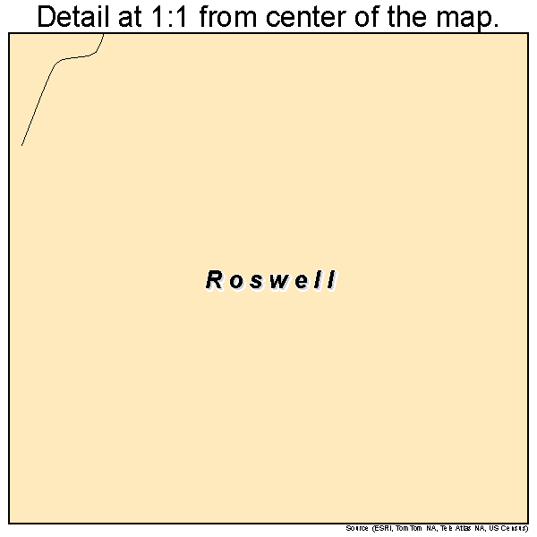 Roswell, South Dakota road map detail