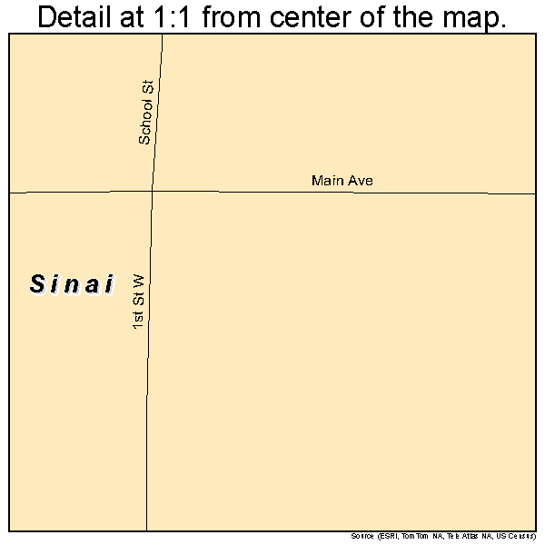 Sinai, South Dakota road map detail