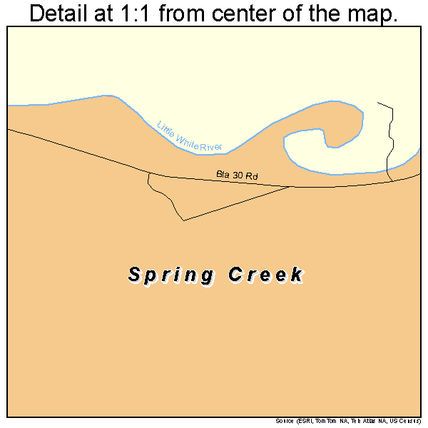 Spring Creek, South Dakota road map detail