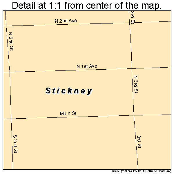 Stickney, South Dakota road map detail