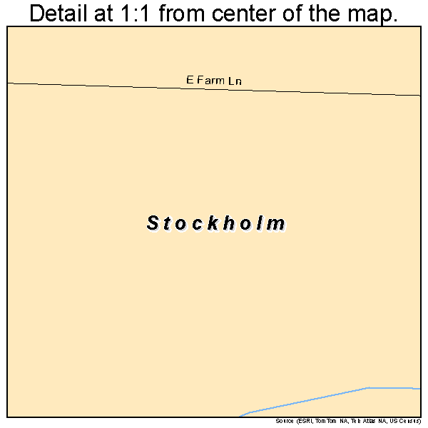 Stockholm, South Dakota road map detail