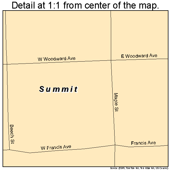 Summit, South Dakota road map detail