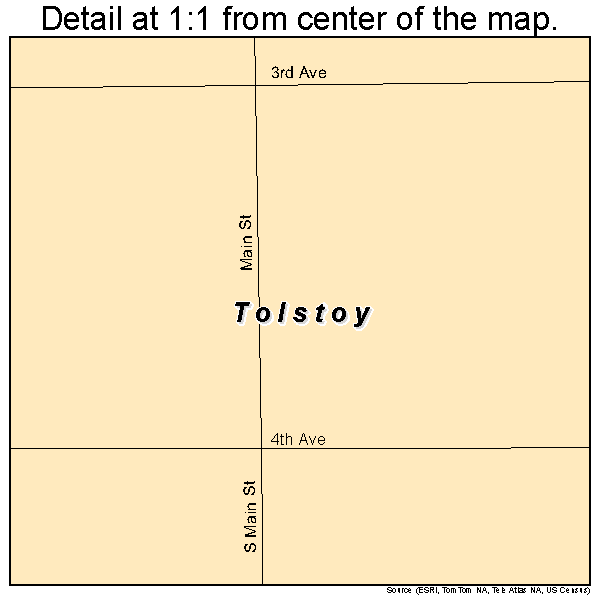 Tolstoy, South Dakota road map detail