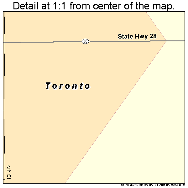 Toronto, South Dakota road map detail