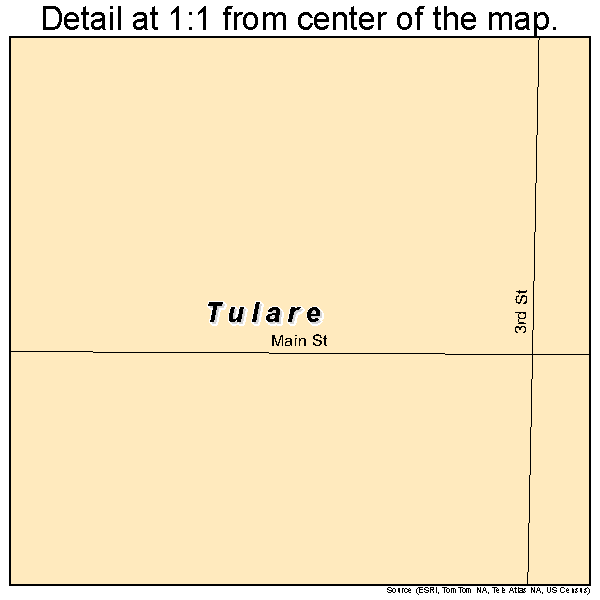 Tulare, South Dakota road map detail