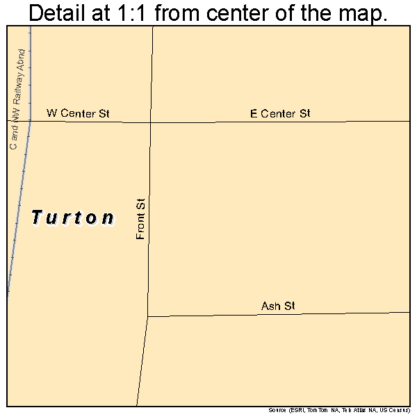 Turton, South Dakota road map detail