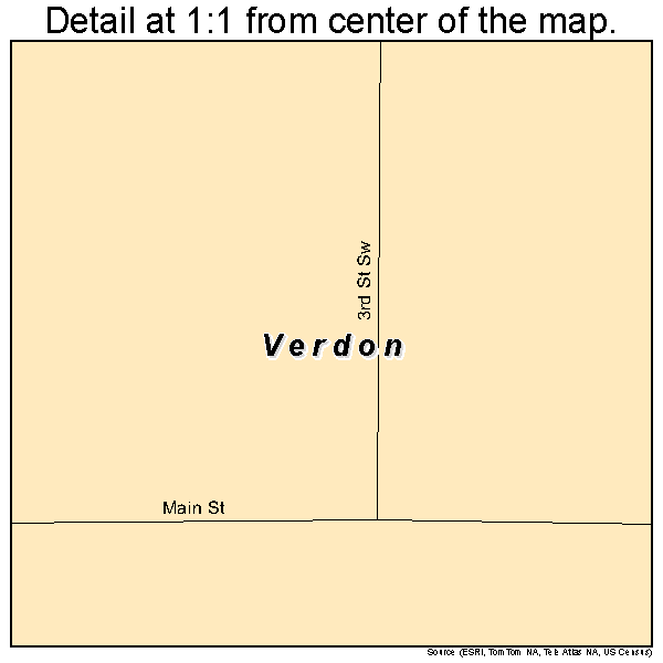 Verdon, South Dakota road map detail