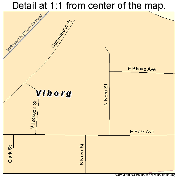 Viborg, South Dakota road map detail