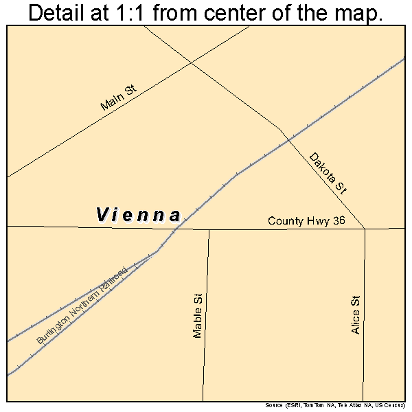 Vienna, South Dakota road map detail