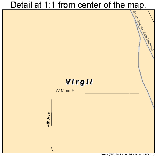 Virgil, South Dakota road map detail