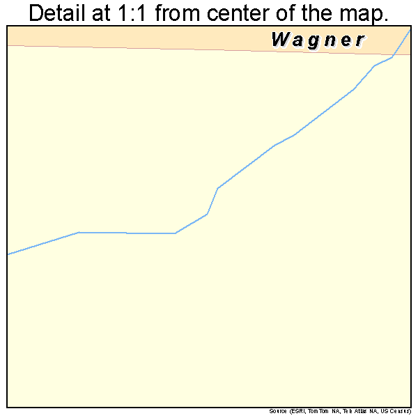 Wagner, South Dakota road map detail
