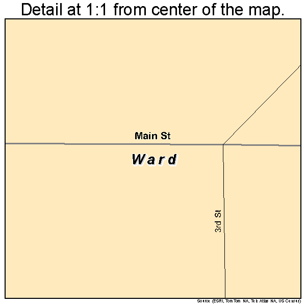 Ward, South Dakota road map detail