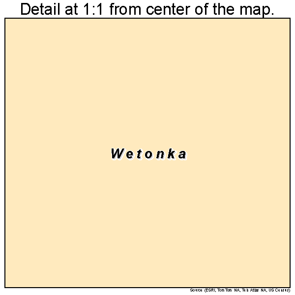Wetonka, South Dakota road map detail