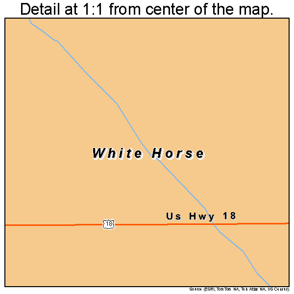 White Horse, South Dakota road map detail