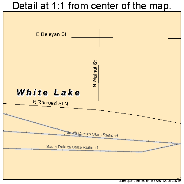 White Lake, South Dakota road map detail