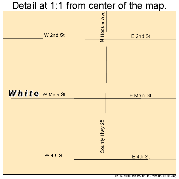 White, South Dakota road map detail