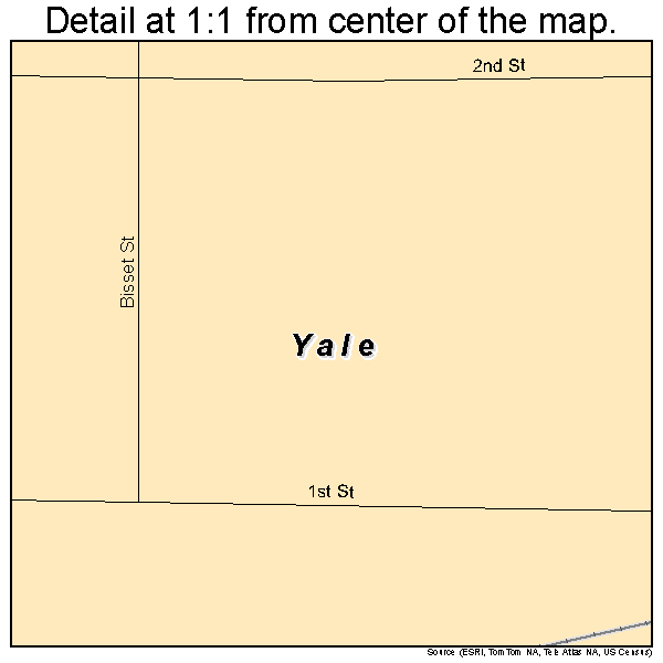 Yale, South Dakota road map detail