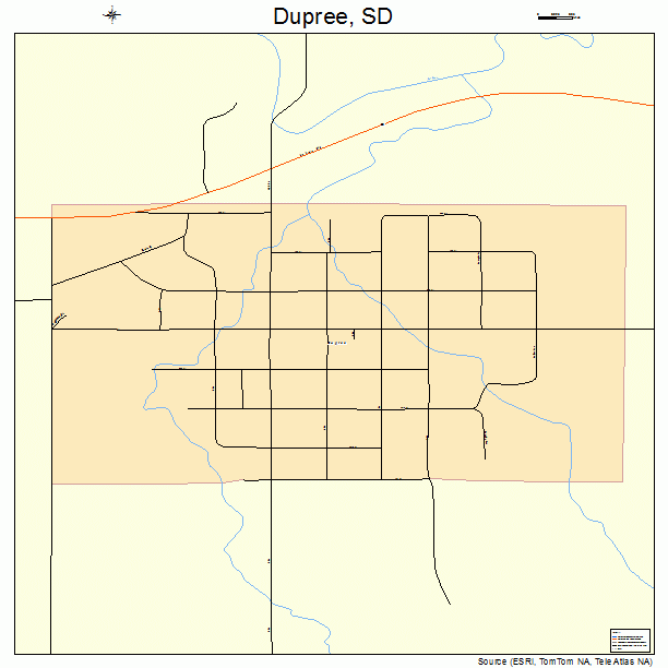 Dupree, SD street map