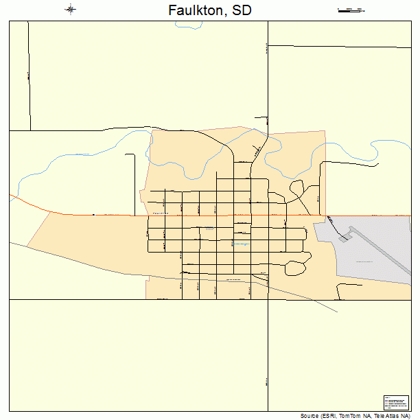 Faulkton, SD street map